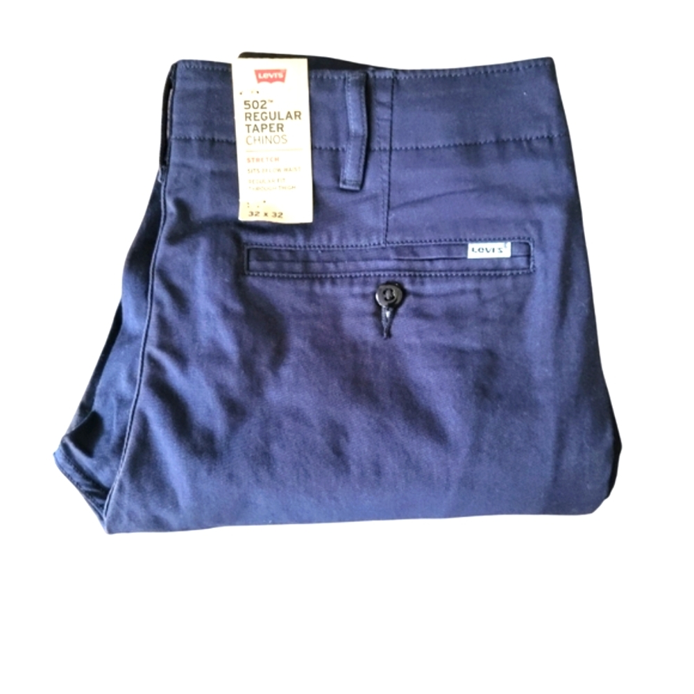Levi's Dark Blue 502 Taper Chinos - Picture 3 of 12